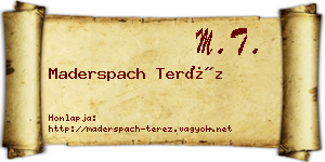 Maderspach Teréz névjegykártya